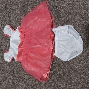 White and Coral George Formal Dress